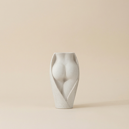 Vase céramique blanc forme fesses taille S