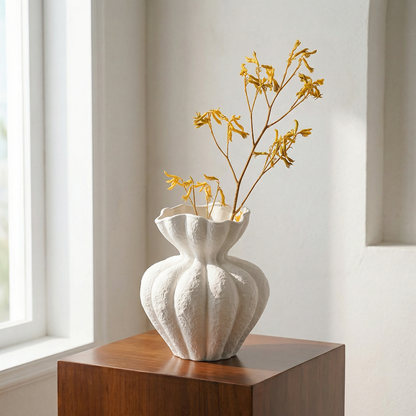 Vase céramique blancs design pétales lifestyle