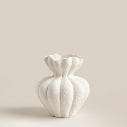Vase céramique blancs design pétales modèle A