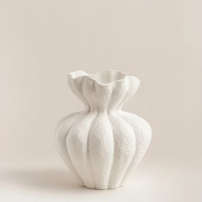 Vase céramique blancs design pétales modèle B