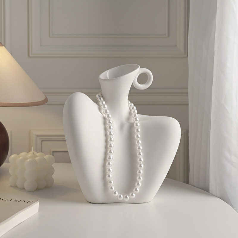 Vase céramique clavicule blanc lifestyle