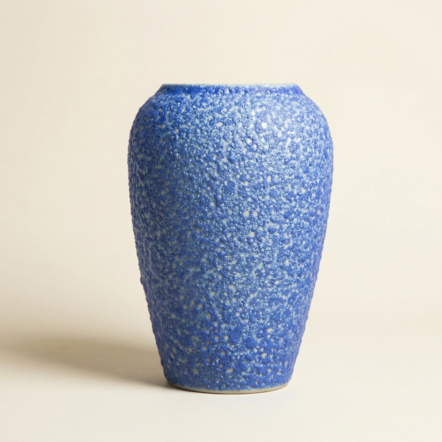 Vase céramique contemporain bulle bleue taille M