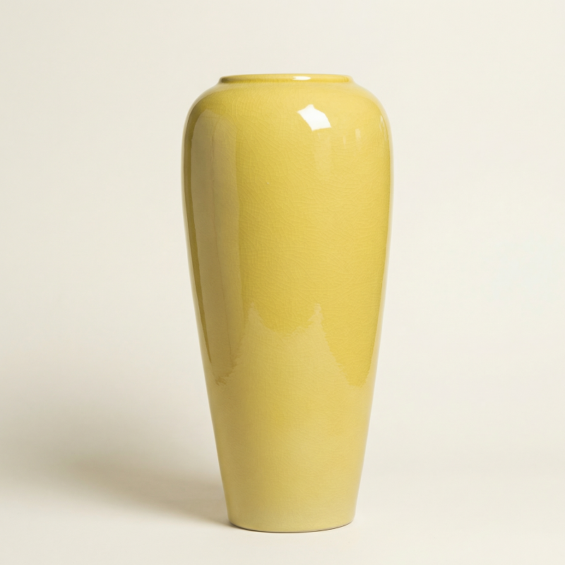 Vase céramique contemporain jaune taille L