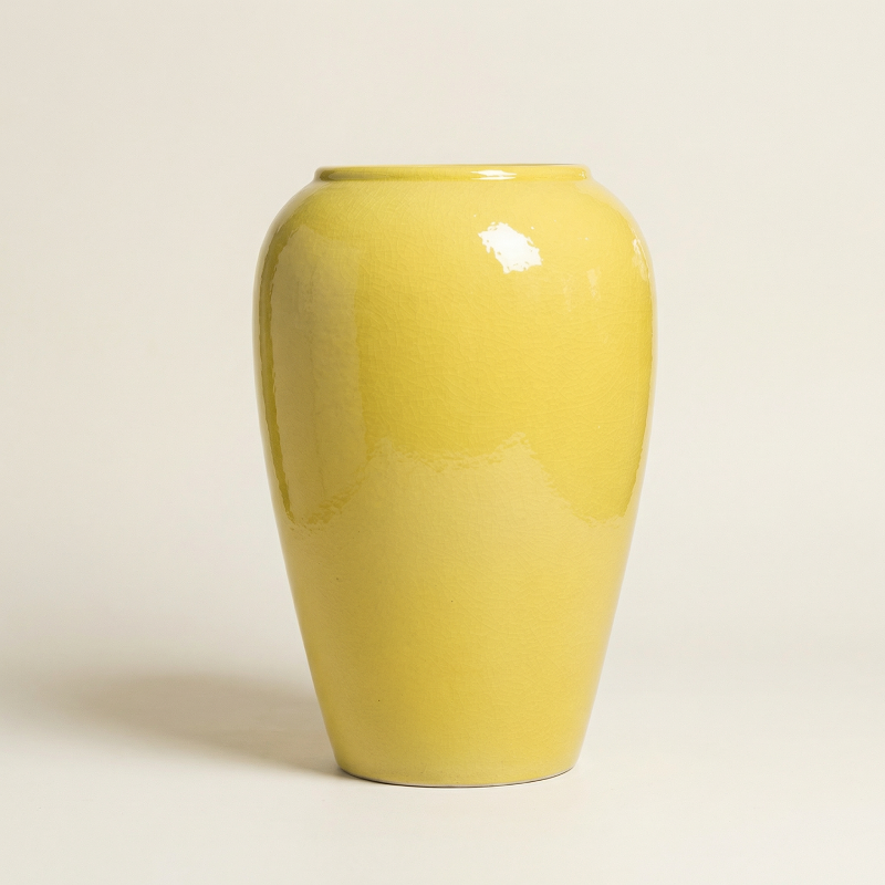 Vase céramique contemporain jaune taille M