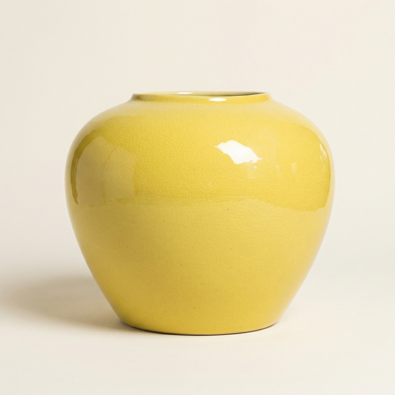 Vase céramique contemporain jaune taille S