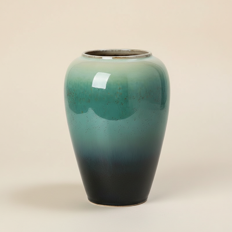 Vase céramique contemporain vert jade taille M