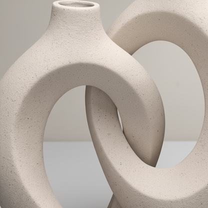 Vase ceramique design nordique blanc detail matiere