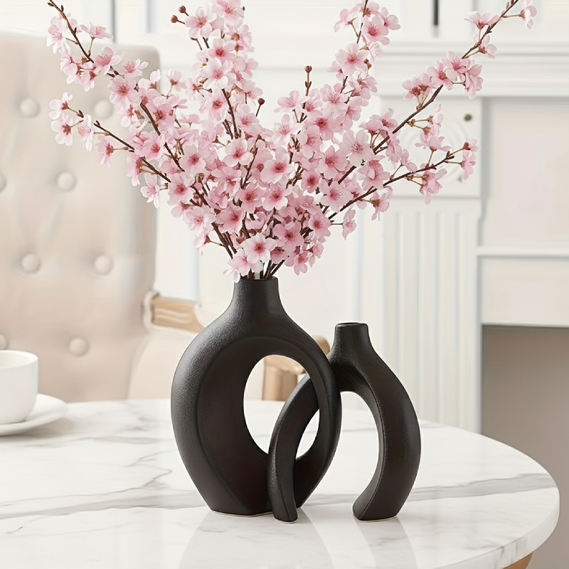 Vase ceramique design nordique noir