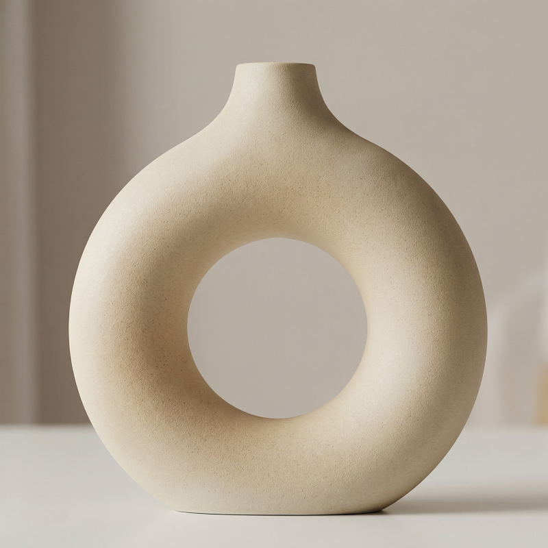 Vases en céramique design circulaire