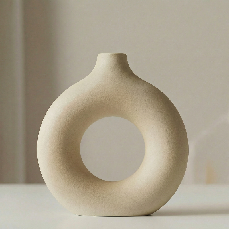 Vases en céramique design circulaire