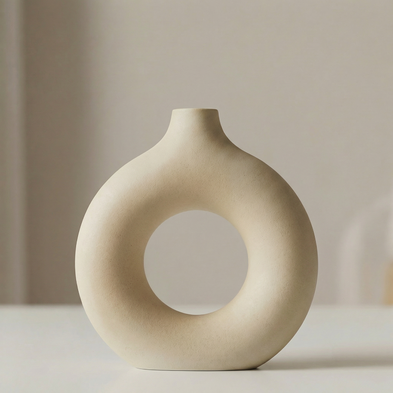 Vases en céramique design circulaire