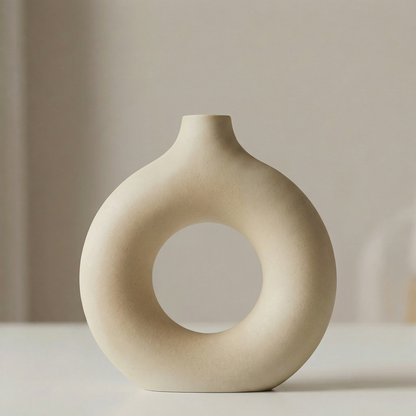 Vases en céramique design circulaire
