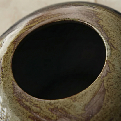 Vase céramique japonais organique détail dessus
