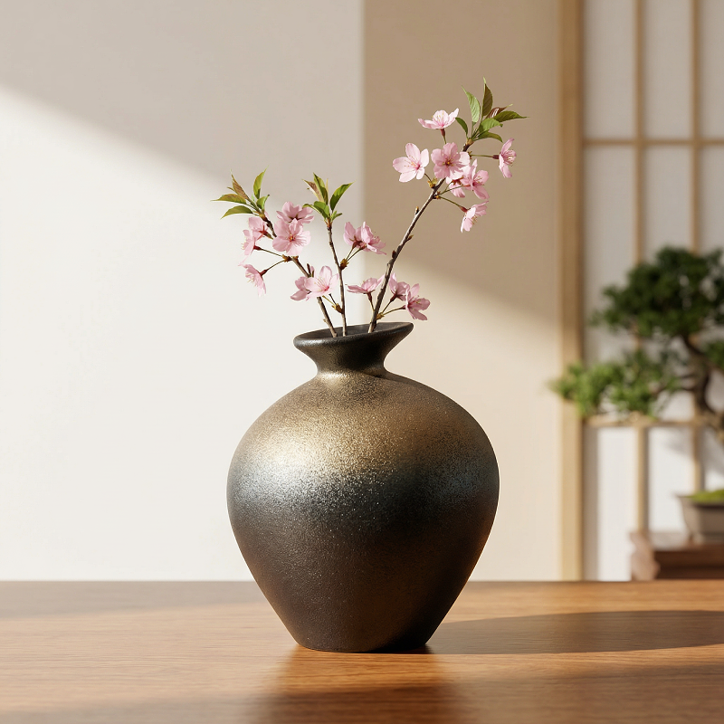 Vase céramique texturée modèle A lifestyle