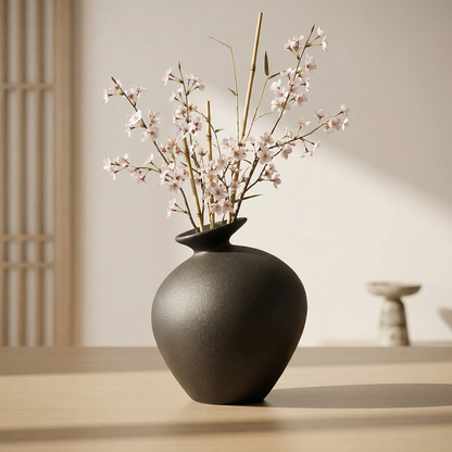 Vase céramique texturée modèle D lifestyle
