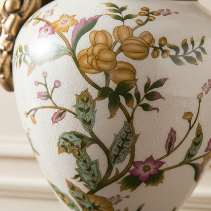 Vase double anses style européen raffiné fruitier détail matière