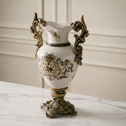 Vase double anses style européen raffiné victoria détail dessus