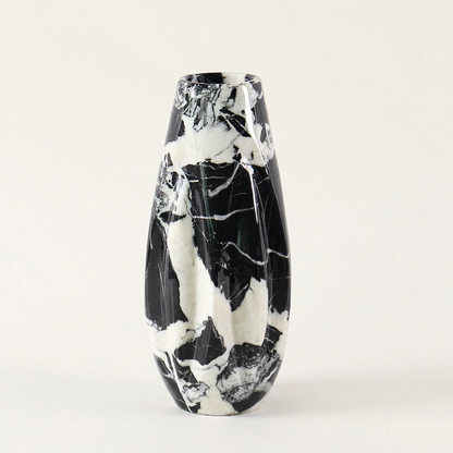 Vase marbre noir et blanc style luxueux taille L