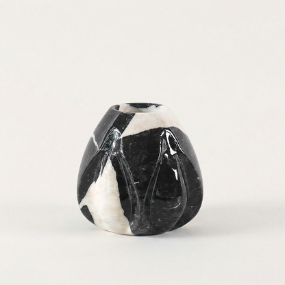 Vase marbre noir et blanc style luxueux taille S
