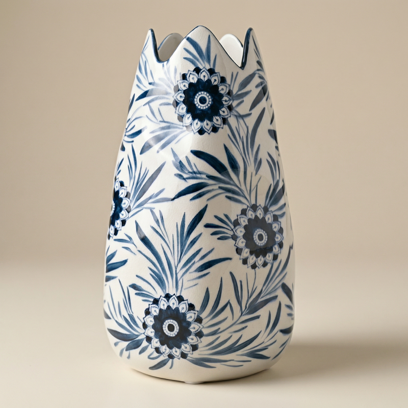 Vases en porcelaine florale bleu et blanc – Élégance décorative intemporelle L'UNIVERS DU VASE