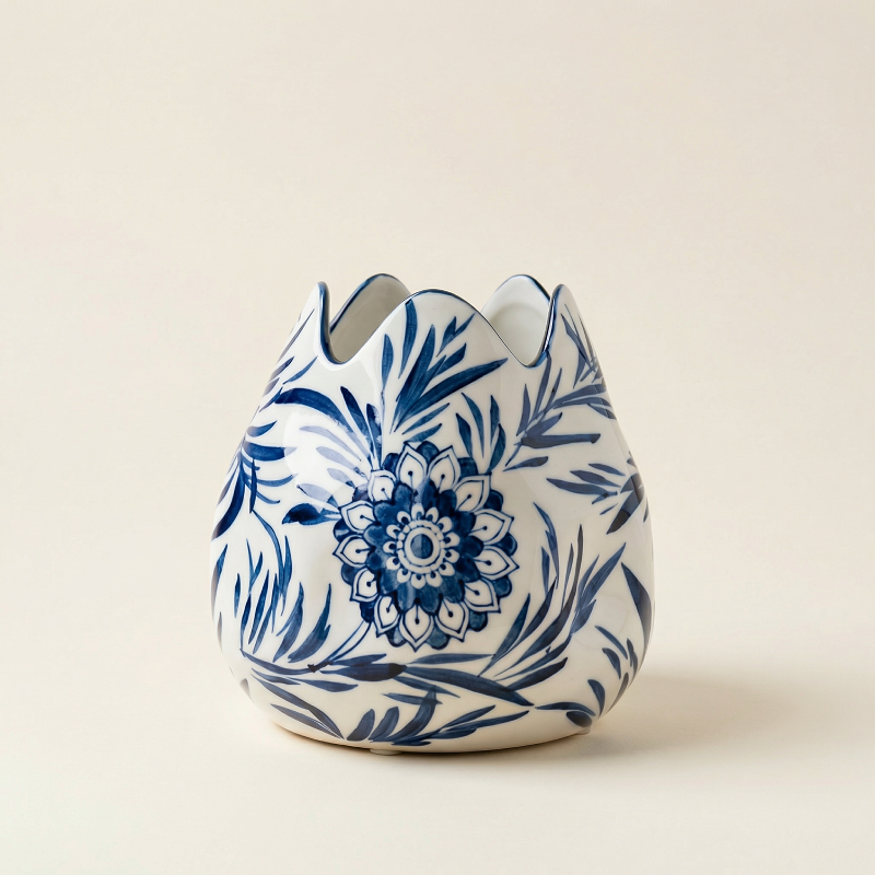 Vases en porcelaine florale bleu et blanc – Élégance décorative intemporelle L'UNIVERS DU VASE