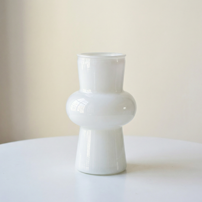 Vase verre blanc design lanterne