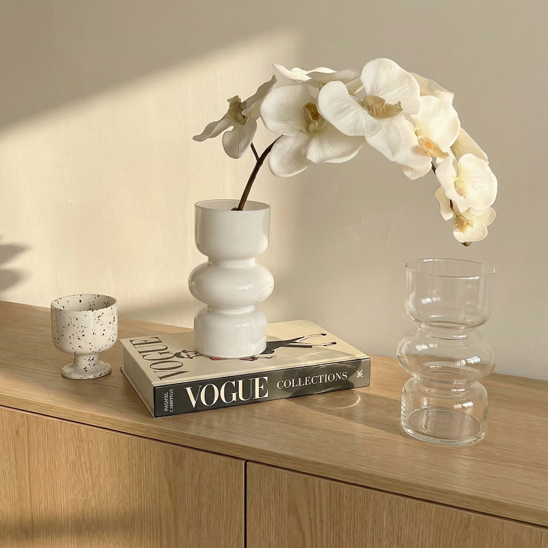 Vase verre blanc style nordique intemporel lifestyle