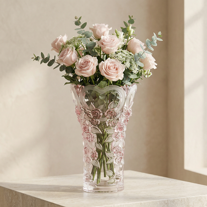 Vase verre design prunes rose lifestyle