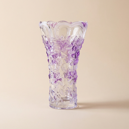 Vase verre design prunes violet