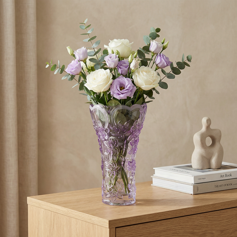 Vase verre design prunes violet lifestyle