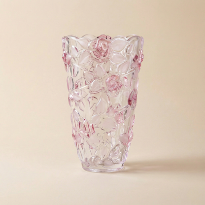 Vase verre design roses
