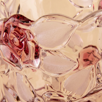 Vase verre design roses détail