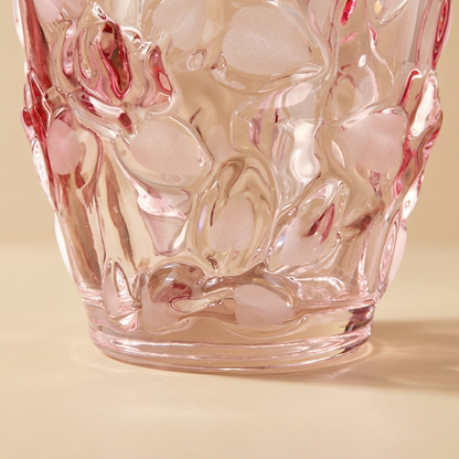 Vase verre design roses détail bas