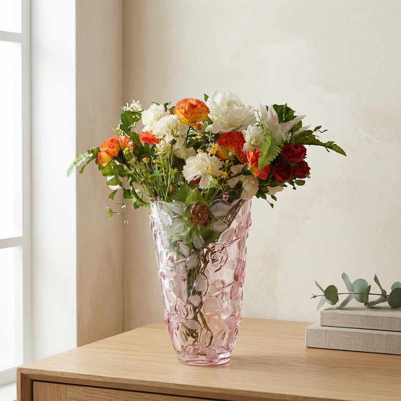 Vase verre design roses lifestyle