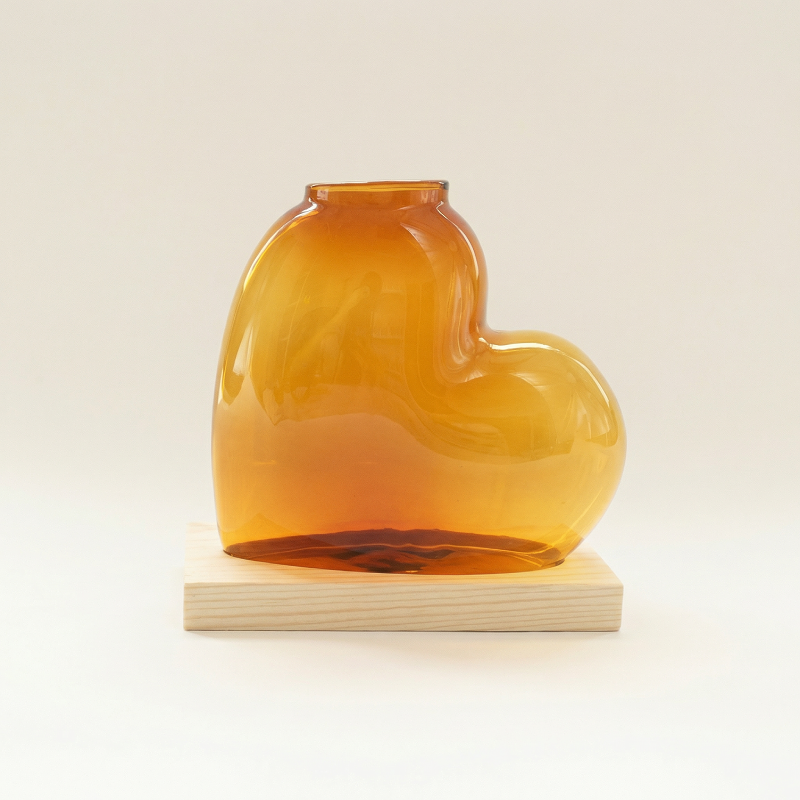Vases en verre forme cœur