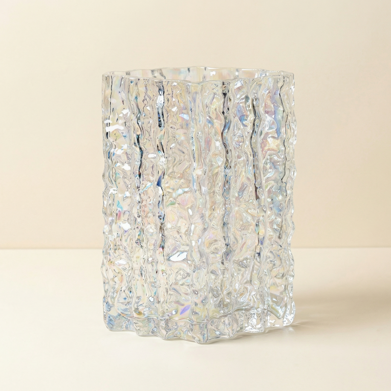 Vases en verre texturé