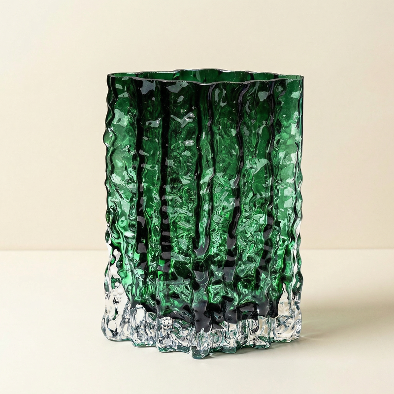 Vases en verre texturé