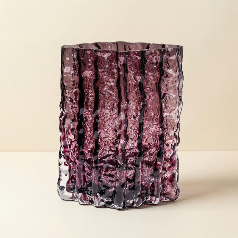 Vases en verre texturé