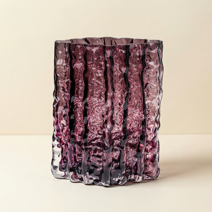 Vases en verre texturé