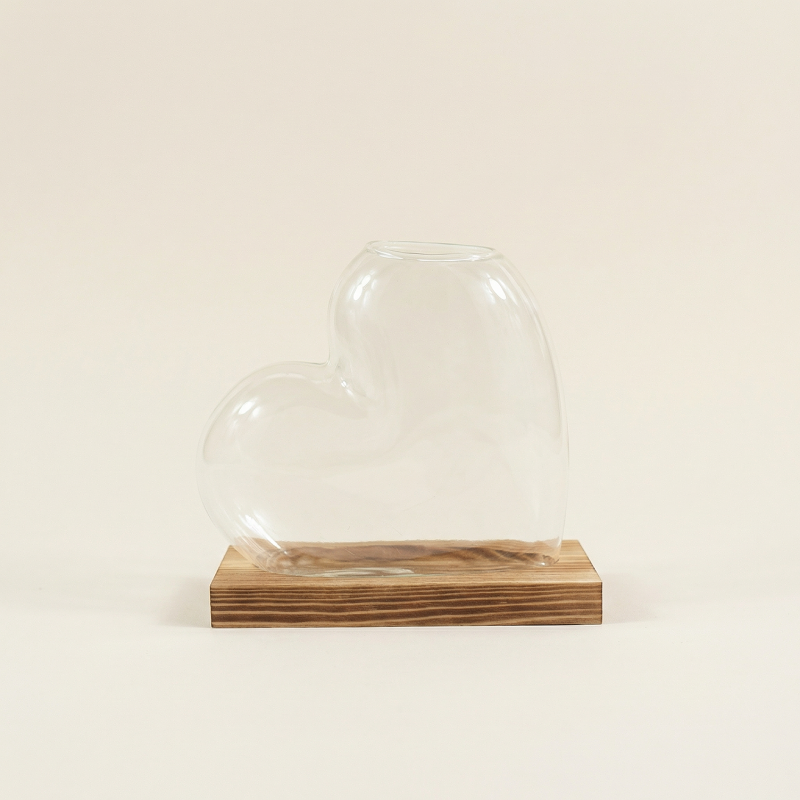 Vases en verre forme cœur