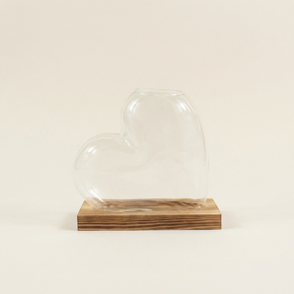 Vases en verre forme cœur