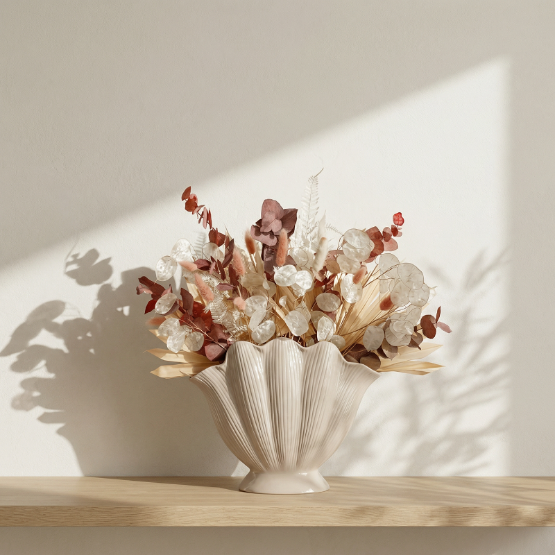 Vases en céramique forme coquillage