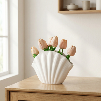 Vases en céramique forme coquillage