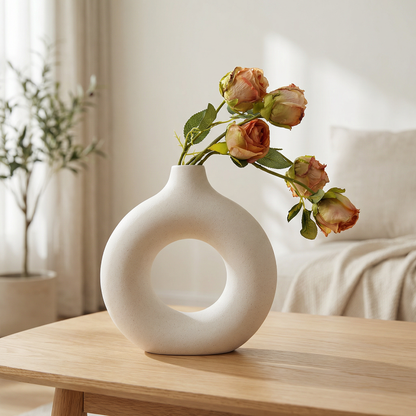 Vases en céramique design circulaire
