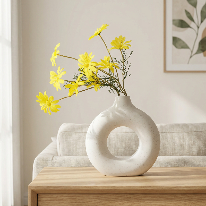 Vases en céramique design circulaire