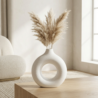 Vases en céramique design circulaire