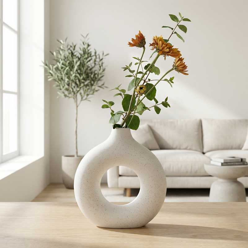 Vases en céramique design circulaire