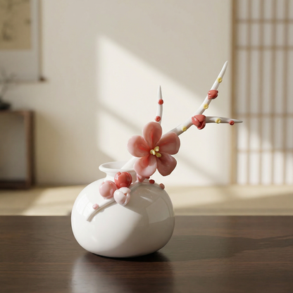Vases en céramique fleurs de prunier