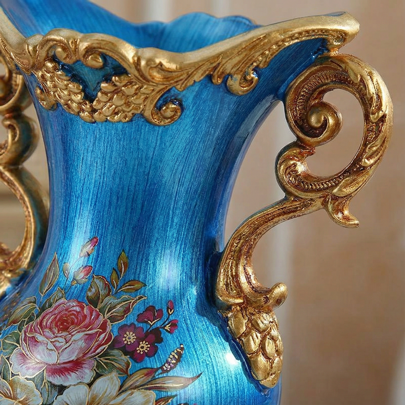 Vases décoratifs en résine style baroque floral – Élégance classique L'univers-du-vase
