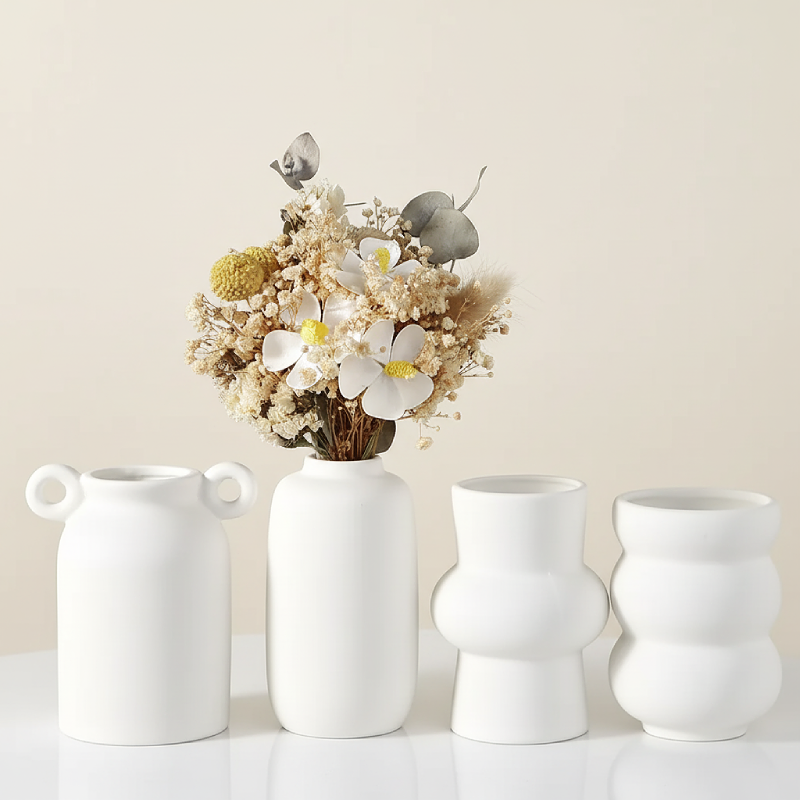 Vases ceramique design blanc face